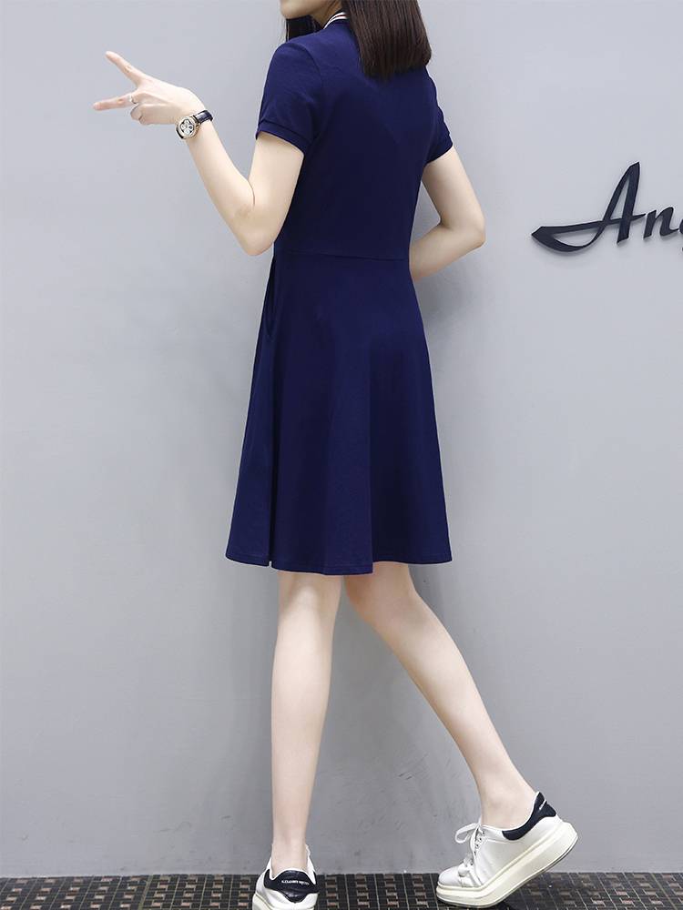 recreational sports dress girl with a thin new summer golfer in her pocket with a long dress in the polo dress