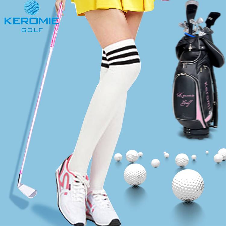 Korean golf overwear female anti -skid thigh socks thin long cylindrical socks spring and summer cotton high socks, half socks