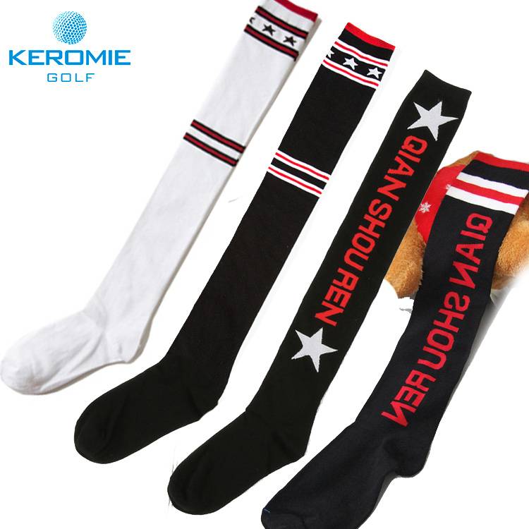 Korean golf overwear female anti -skid thigh socks thin long cylindrical socks spring and summer cotton high socks, half socks