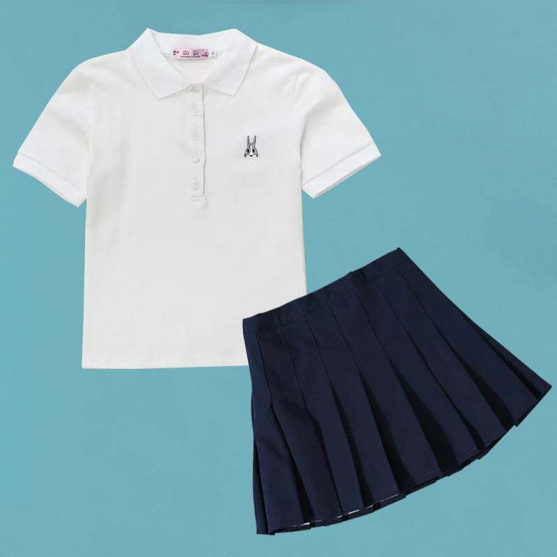 golf girls in clothes campaign with summer children's short sleeves and t-shirts in short skirts