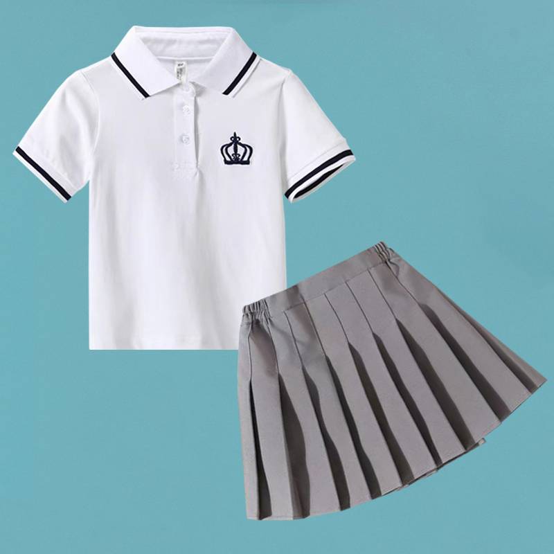 golf girls in clothes campaign with summer children's short sleeves and t-shirts in short skirts
