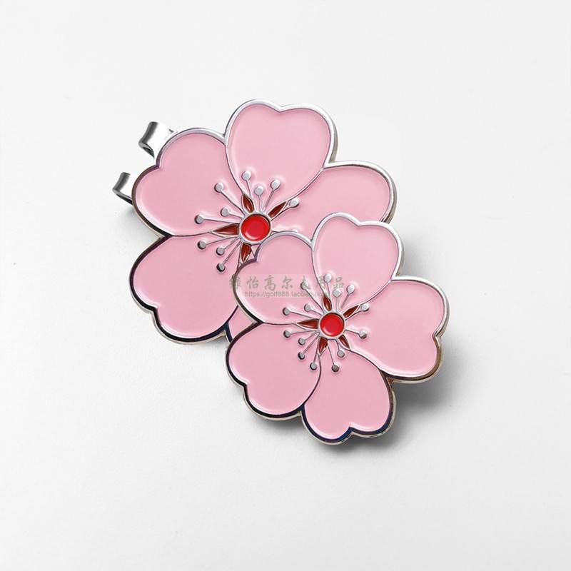 Golf hat clip pink flower horse with magnet hat clip hip flower dual -use ball label Golf Mark ball position label
