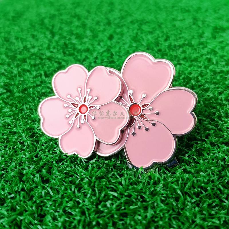 Golf hat clip pink flower horse with magnet hat clip hip flower dual -use ball label Golf Mark ball position label