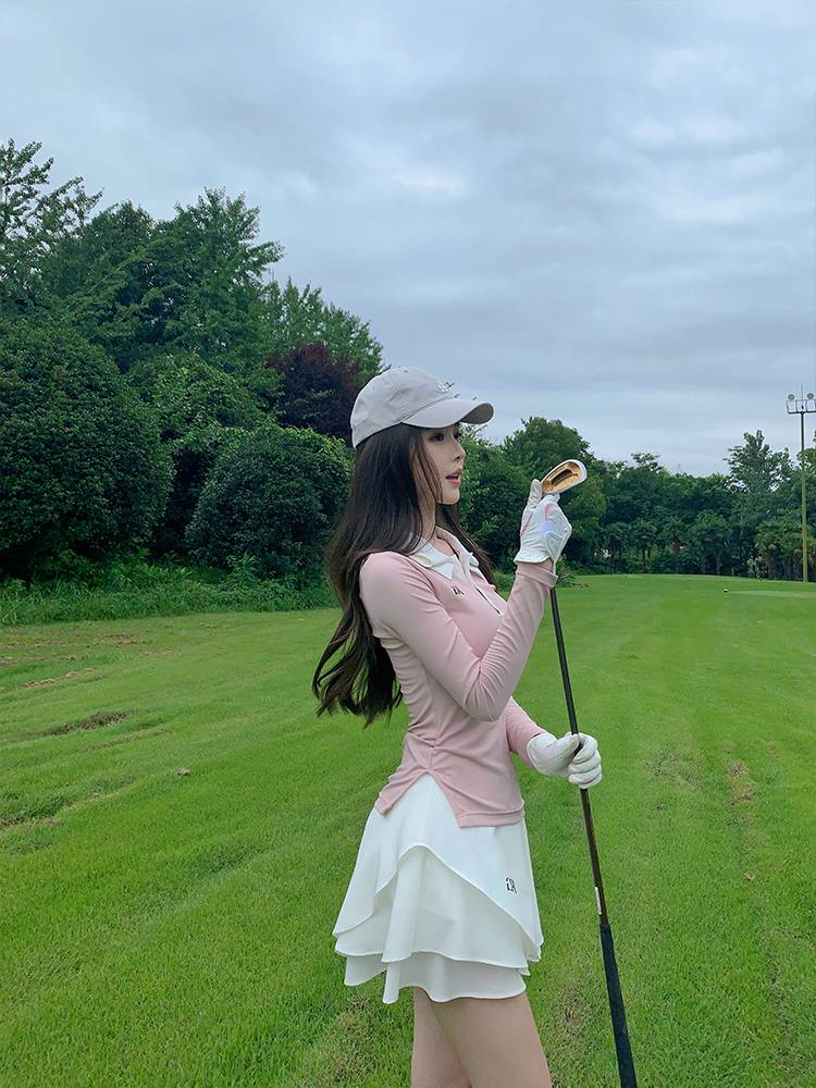 Regolf Sports sunscreen and breathable summer POLO shirt long -sleeved top female golf tennis skirt two pieces