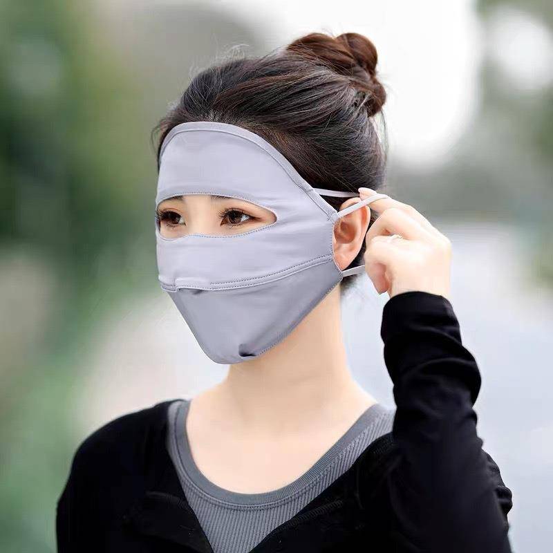 After the medical work, the sunscreen-proofing girl used to play golf and ride the ice with the Gini mask