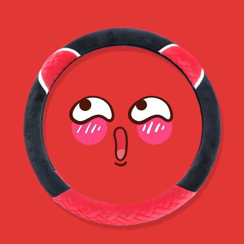 Red Bear plush steering wheel sleeve