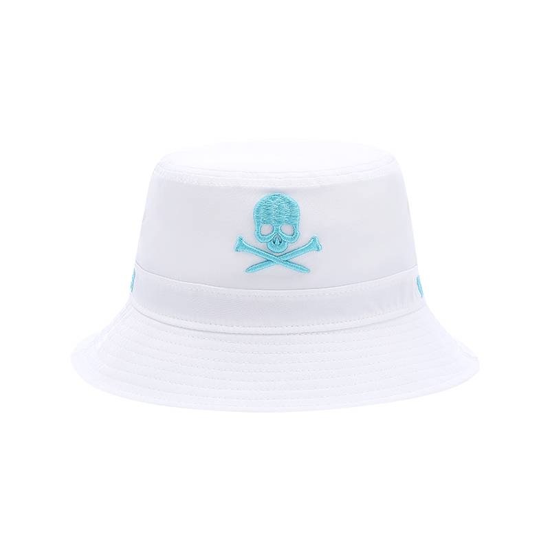 White and blue M