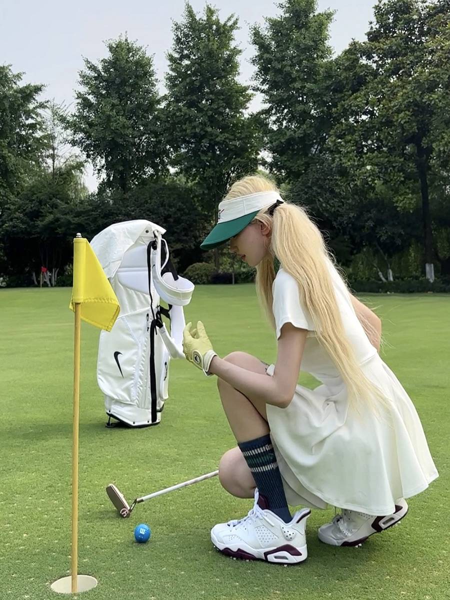 QLeo Golf women in short-sleeved skirts with thin-skinned and fast-dry-dry-proof-light-to-air tennis women