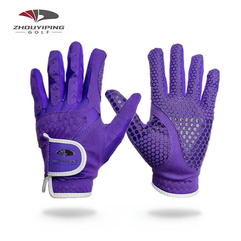 golf gloves women's two -handed 3 color optional ultra -fiber cloth soft non -slip silicone wear -resistant and breathable gloves