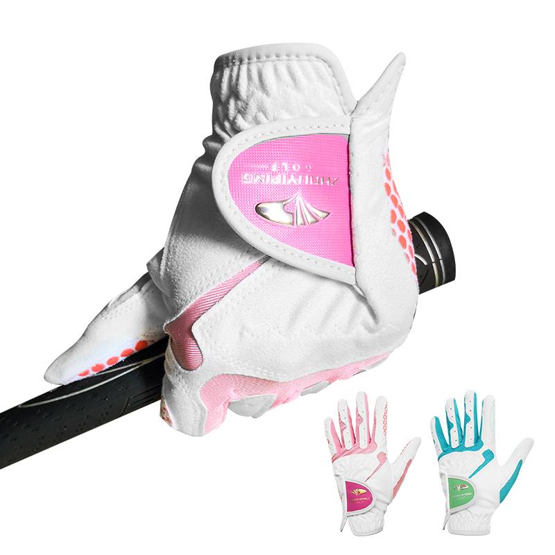 golf gloves women's two -handed 3 color optional ultra -fiber cloth soft non -slip silicone wear -resistant and breathable gloves
