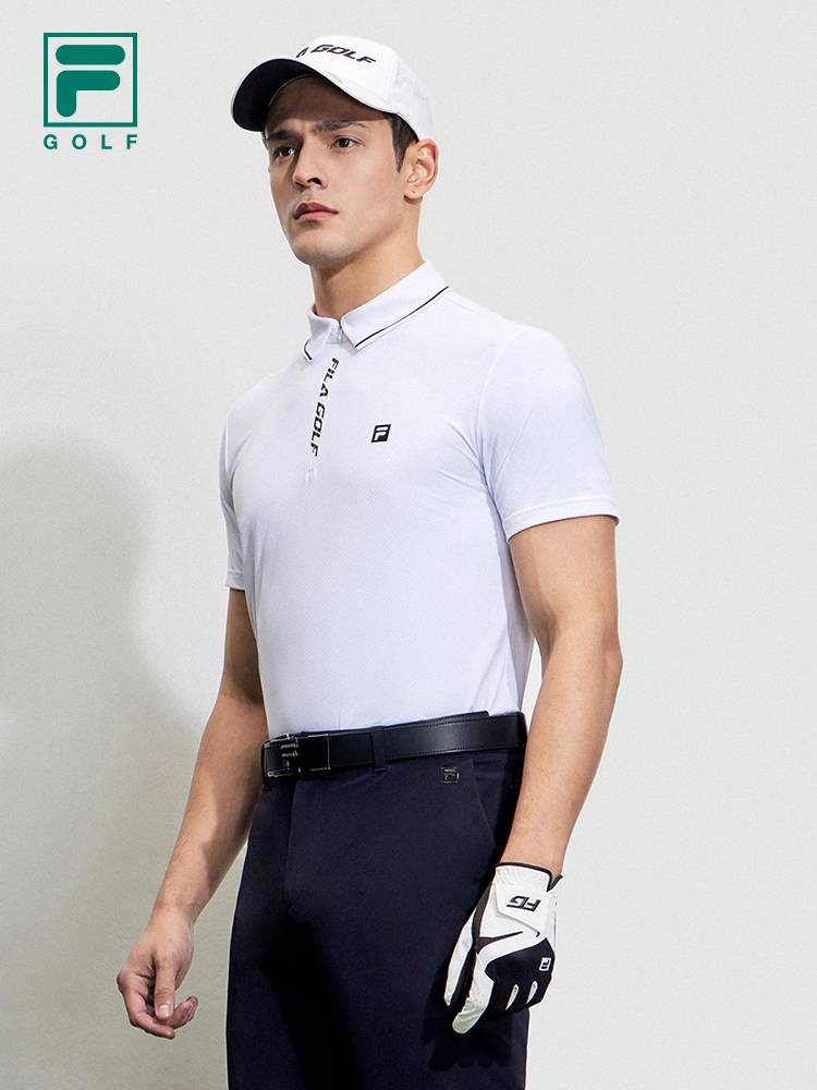FILA GOLF Philip official genuine men's knitted POLO shirt summer golf sports top short -sleeved T -shirt