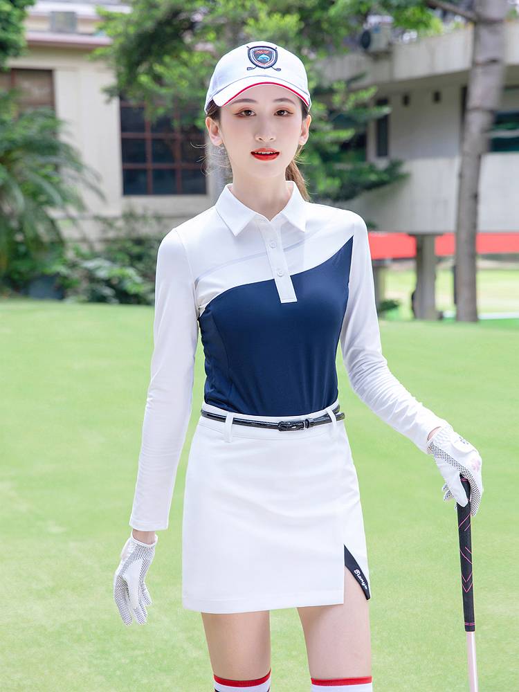 The golf lady with the long-sleeve-proof dry shirt T-shirts and the coloring of the sports clothes