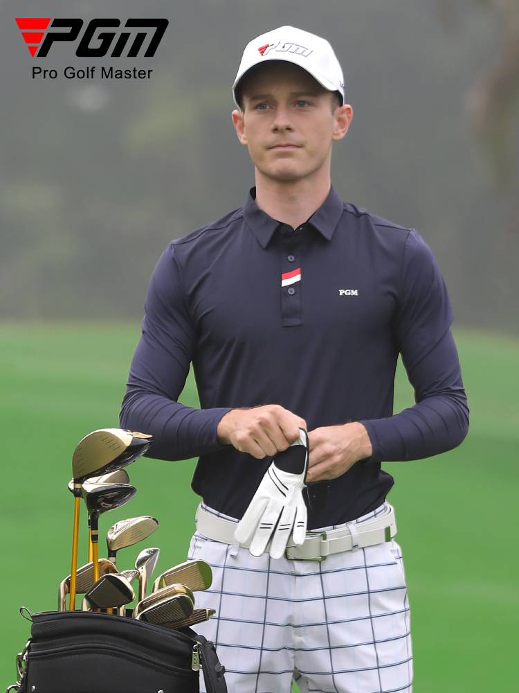 PGM golf costume men's long -sleeved T -shirt ice sunscreen sleeve sleeve Summer breathable clothing men's clothes Polo shirt
