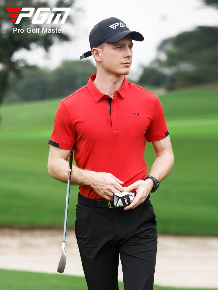 PGM golf clothing men's short -sleeved T -shirt shirt clothes summer breathable fast dry body shirt