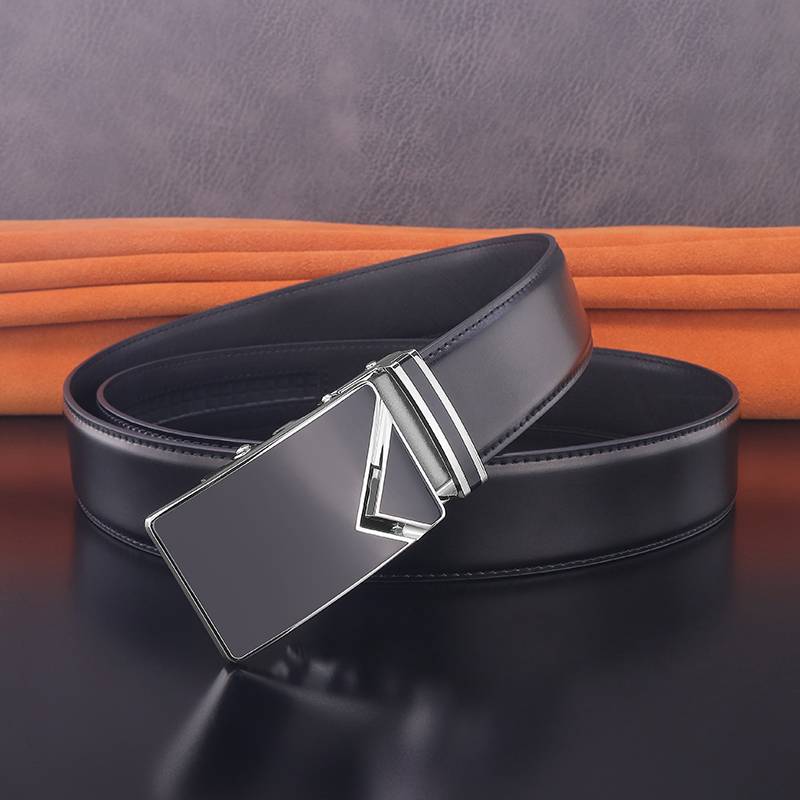 White belt men's leather automatic deduction of personalized belt Korean edition tide man golf hairstyle casual pants band