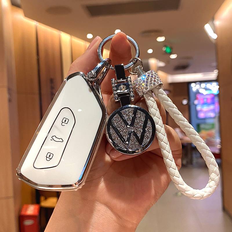 [Volkswagen E] White+drilling car logo+white braid rope