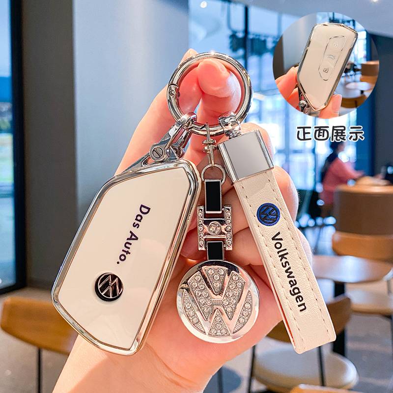 [Volkswagen E] Car logo white+diamond car logo+white vehicle label buckle