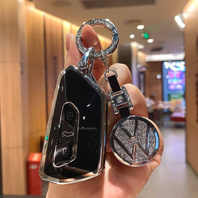 [Volkswagen E] Black+drilling car logo+ribbon round buckle