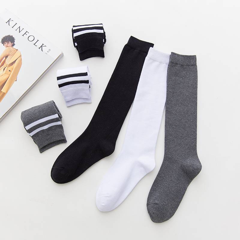 Golf socks female second bar calf socks and knee socks spring and summer, cotton cotton mid -high cylinder half -tube long socks