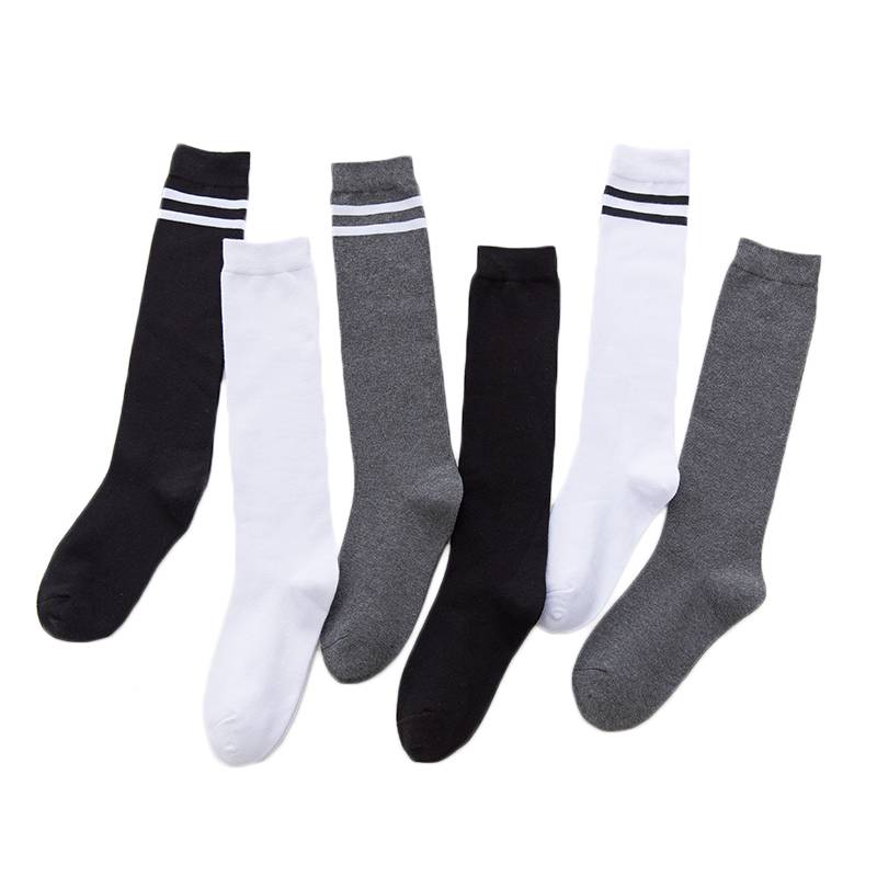 Golf socks female second bar calf socks and knee socks spring and summer, cotton cotton mid -high cylinder half -tube long socks