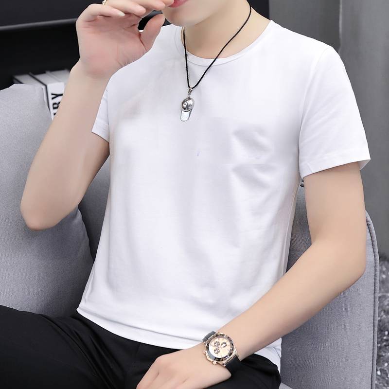 Pure white short sleeve collar