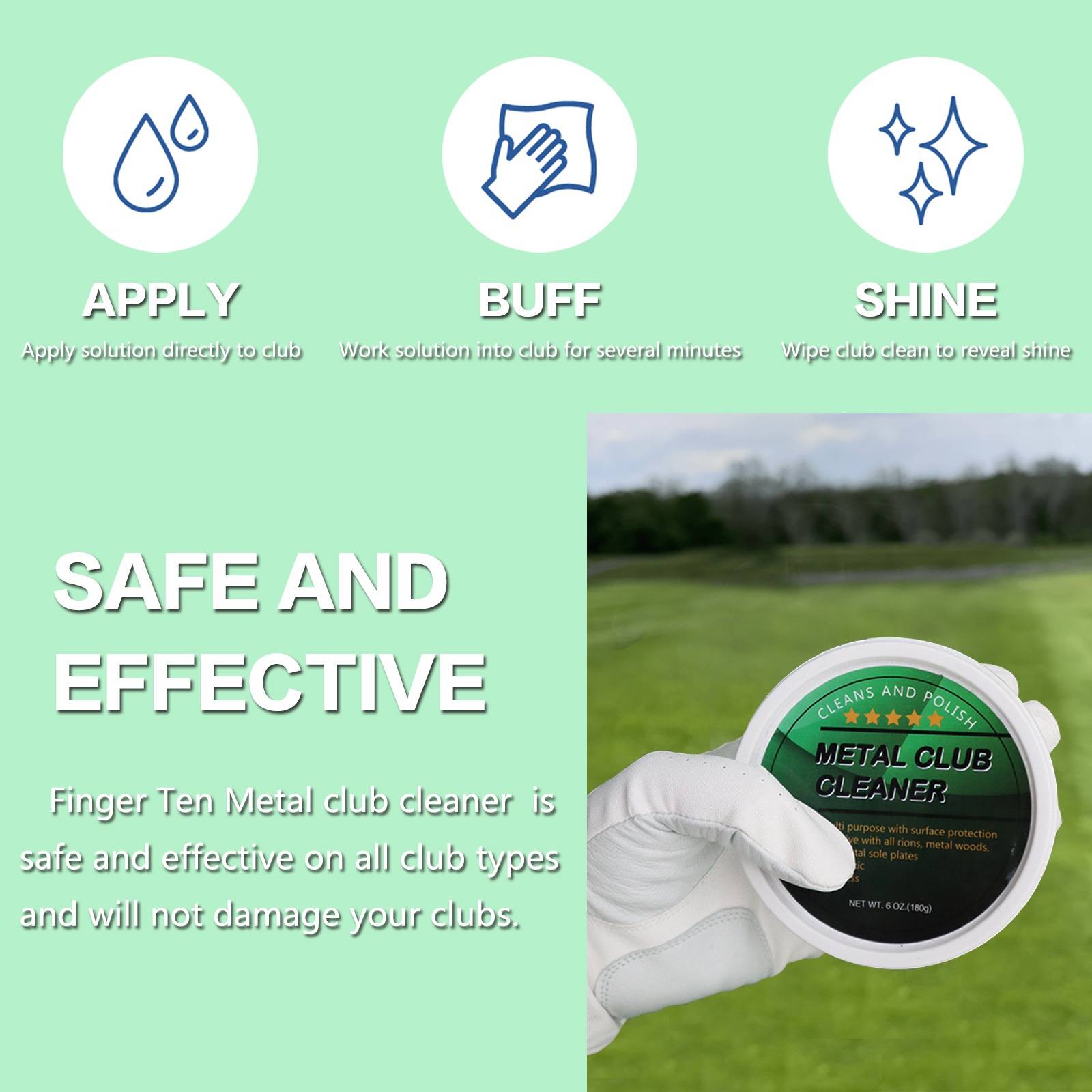 Golf club cleaning cream metal club maintenance cream scratches repair polishing and brightening, restore luster 210g