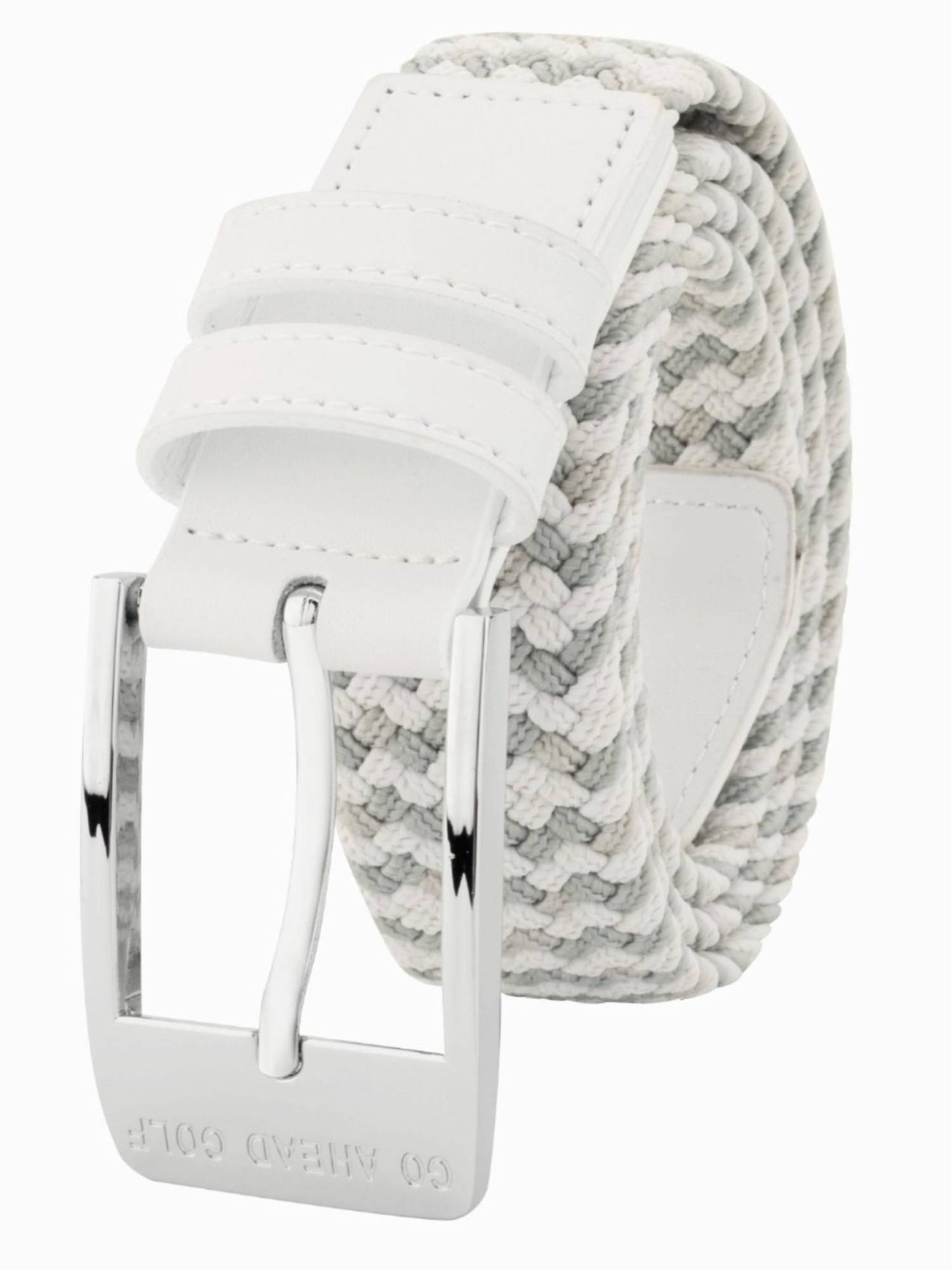 Golf belt male belt white woven elastic men's leather leather authentic products white gray