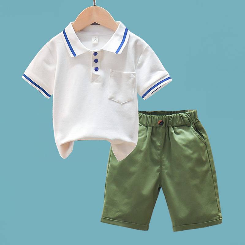 Children golf short -sleeved T -shirt top boys sports suit summer Golf children's clothing casual shorts boys pants