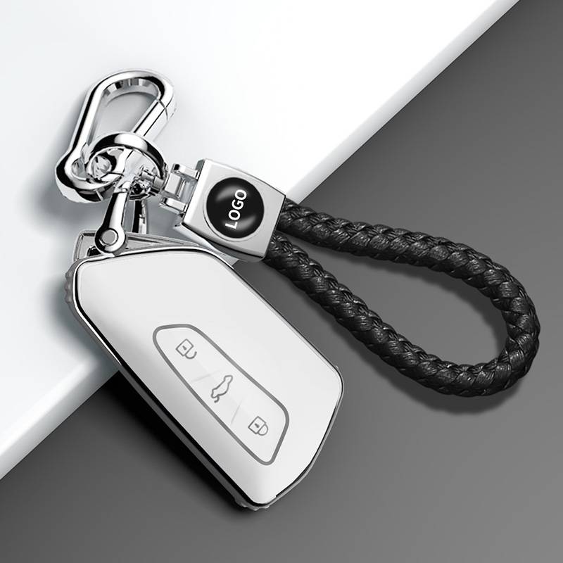 D model white silver edge [eight -character rope+key cover]