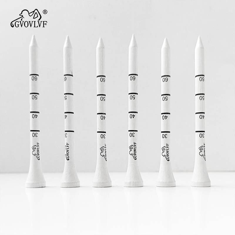 Golf ball nail white printed scaled ball Tee 83mm length kick -off bamboo nails 10/50 pieces/100 branches