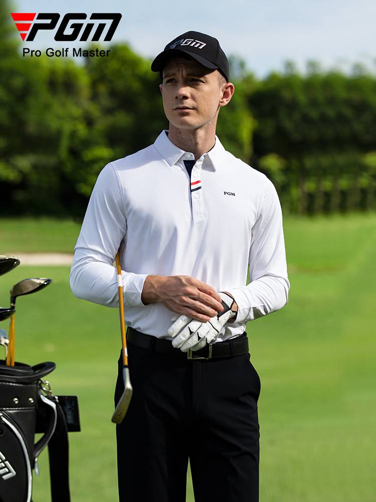 PGM golf clothing men's long -sleeved T -shirt spring sports jersey top Polo shirt men's clothes