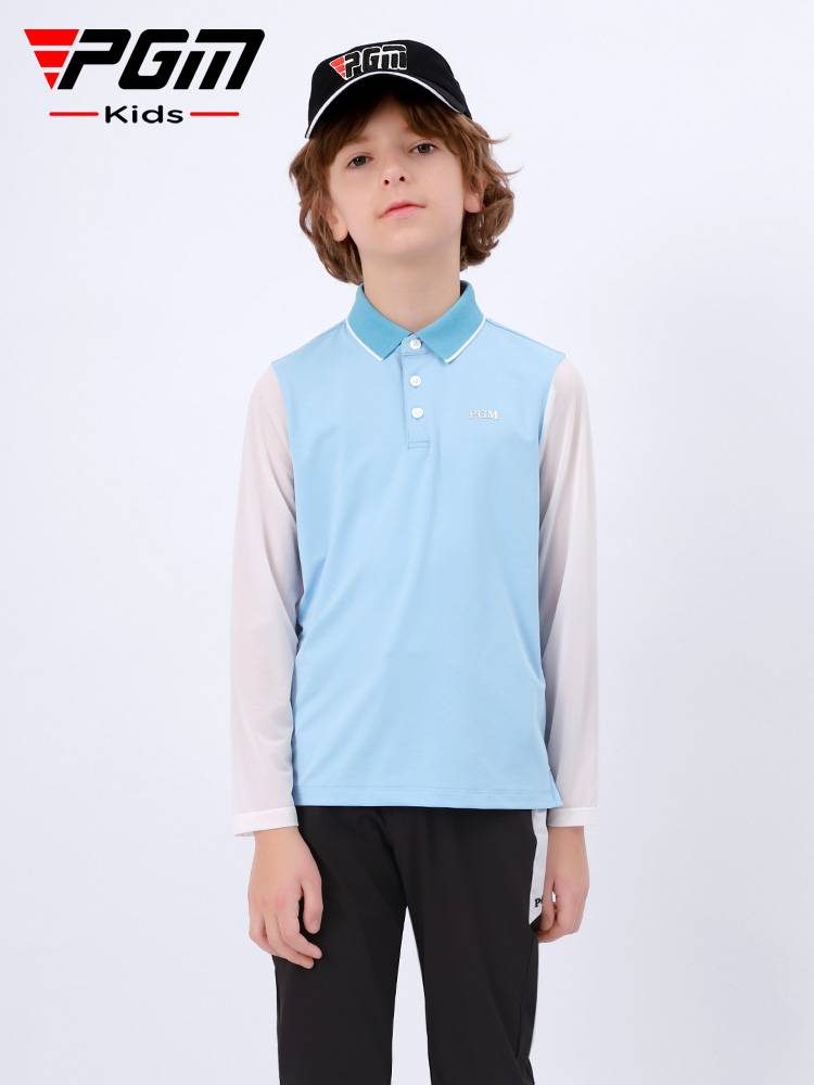 PGM children's golf sunscreen boy bottoming shirt clothes T -shirt T -shirts summer youth ice silk sleeve clothing