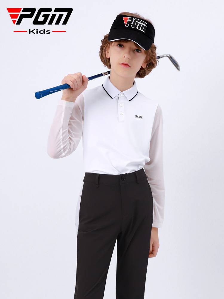 PGM children's golf sunscreen boy bottoming shirt clothes T -shirt T -shirts summer youth ice silk sleeve clothing
