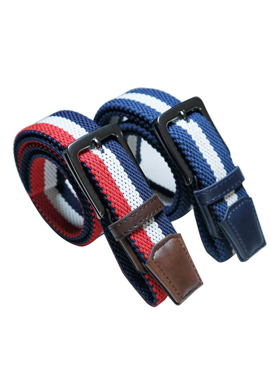 new golf belts, a man and a woman, a man and a woman