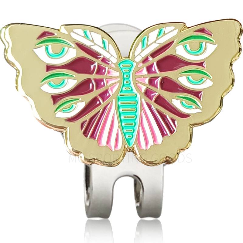 Golf cap clip butterfly Mark balls, clip magnetic clip position, Golf Mark fans products