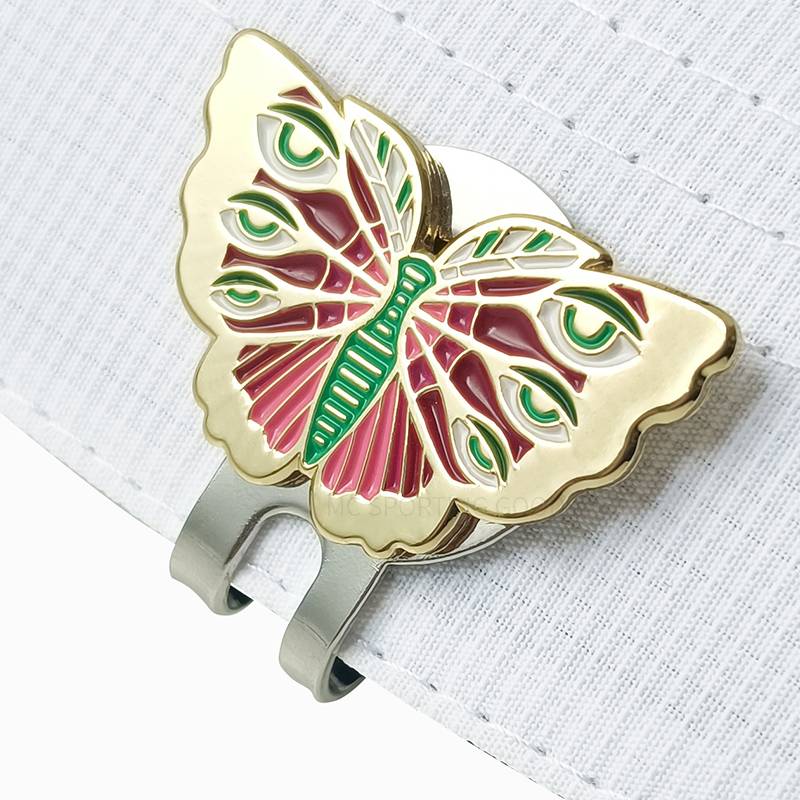 Golf cap clip butterfly Mark balls, clip magnetic clip position, Golf Mark fans products
