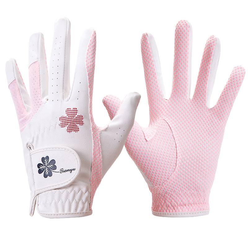 2 Double Castery Golf Gloves Pu leather left and right hand 1 dual -ventilated silicone granules anti -sliding glove