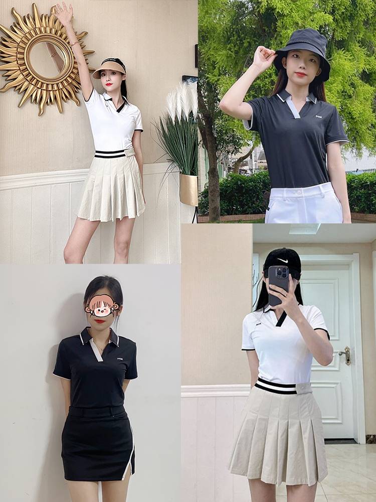 PGM golf clothes women's short -sleeved top skirt summer T -shirt POLO shirt women's sports skirt set