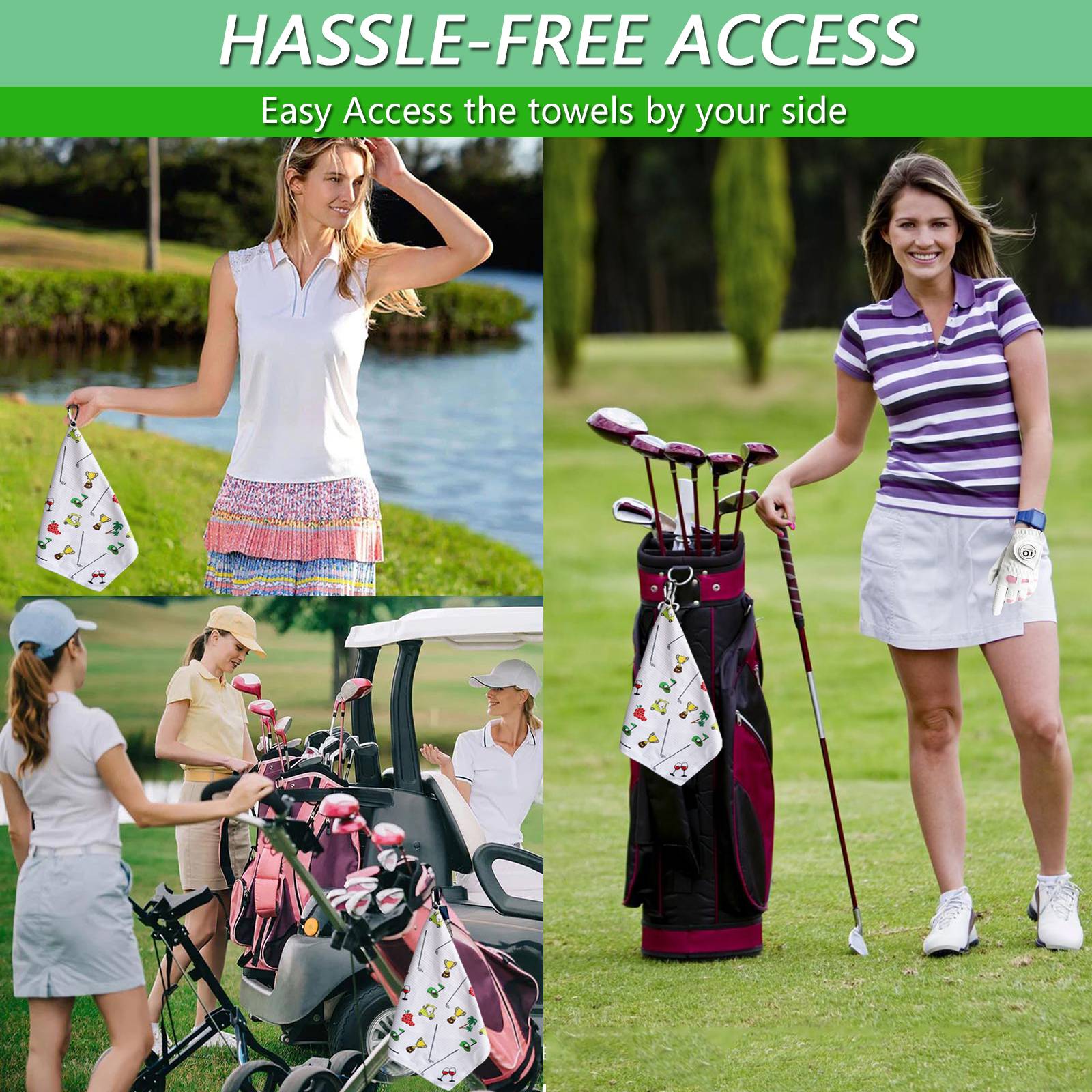 golf towel wiper with a towel on the top of the club 40-40cm multipurpose towel