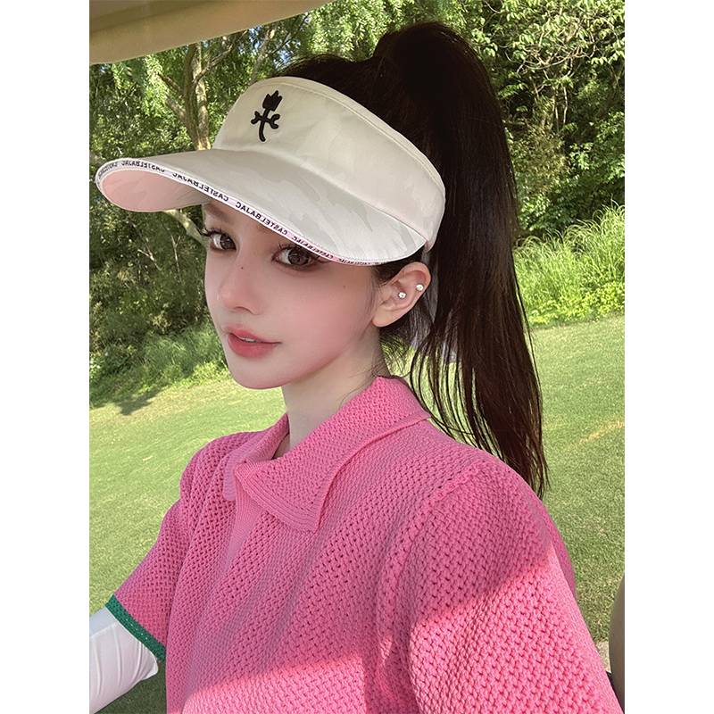 Castelbajac (C) Golf Hat Girl 24 Summer Fashion Art Butterflies Covered the Sun