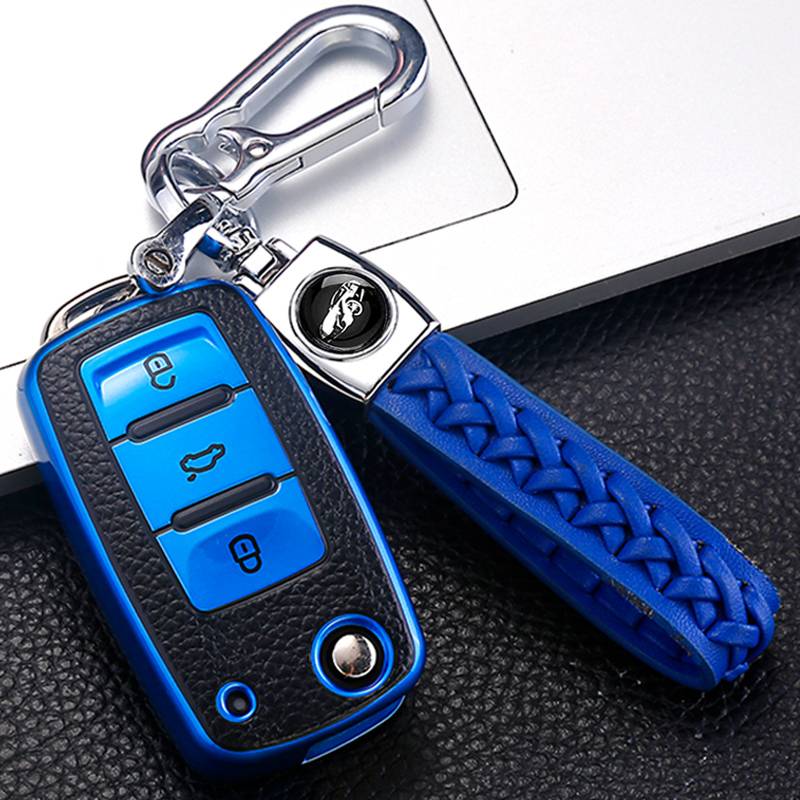 Volkswagen A leather pattern-gem blue [set+lambskin buckle]