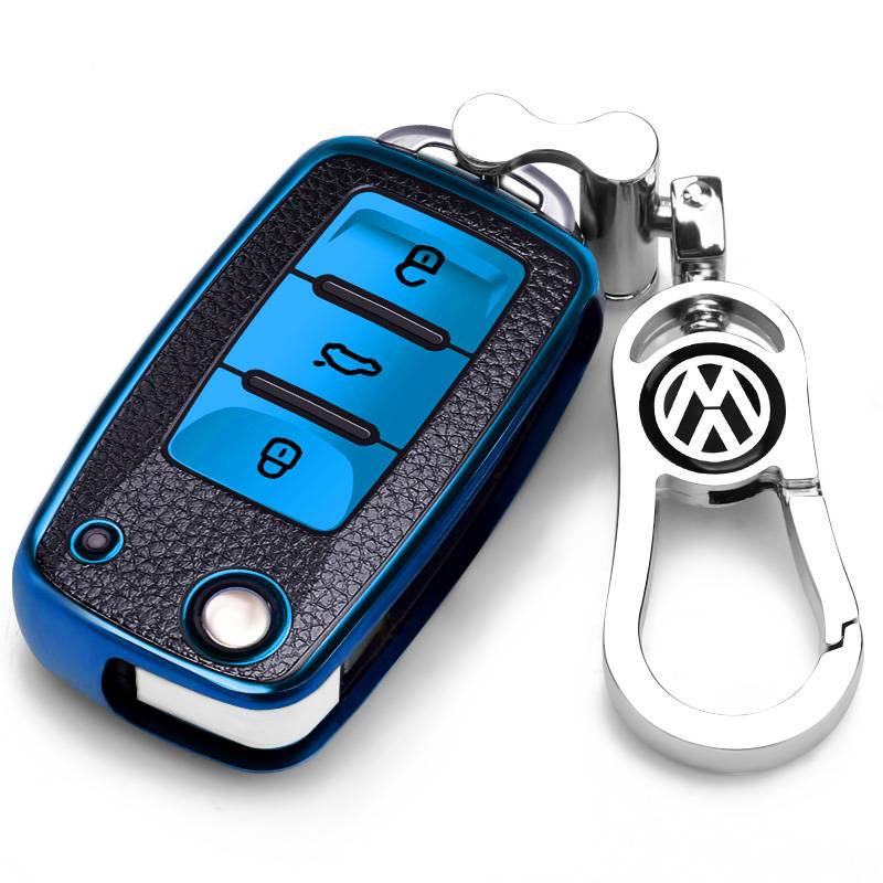 Volkswagen A leather pattern-gem blue [set+keychain]
