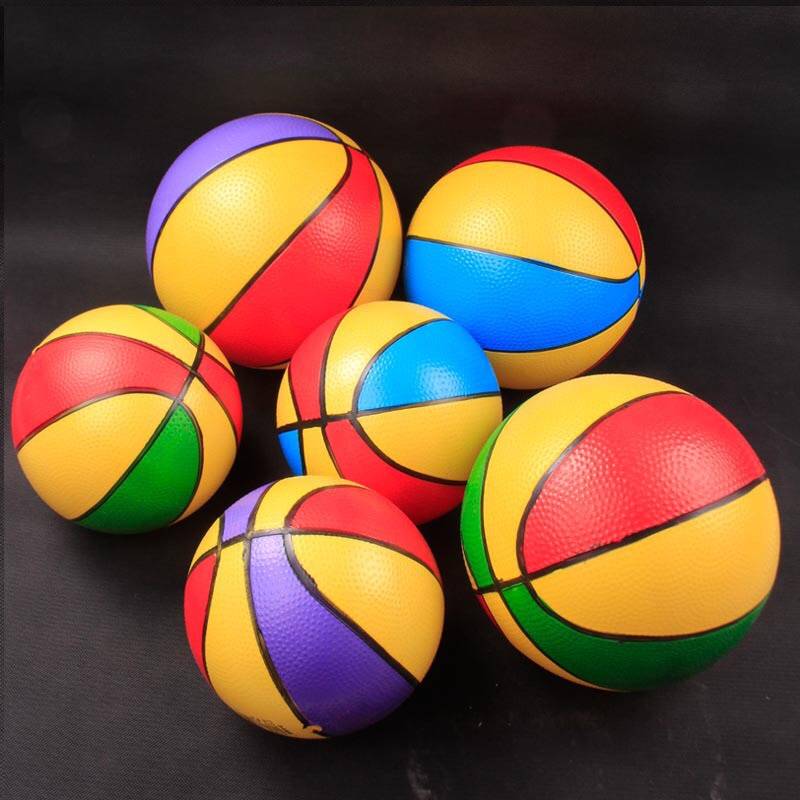 Children's inflatable leather ball toy basketball color ball PVC ball soft glue blue ball 1-3-6 years old elastic shooting ball ball ball