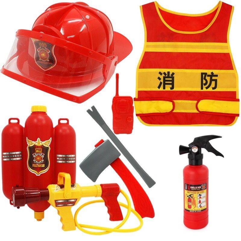 Hat+small fire extinguisher+tool+backpack water gun+vest