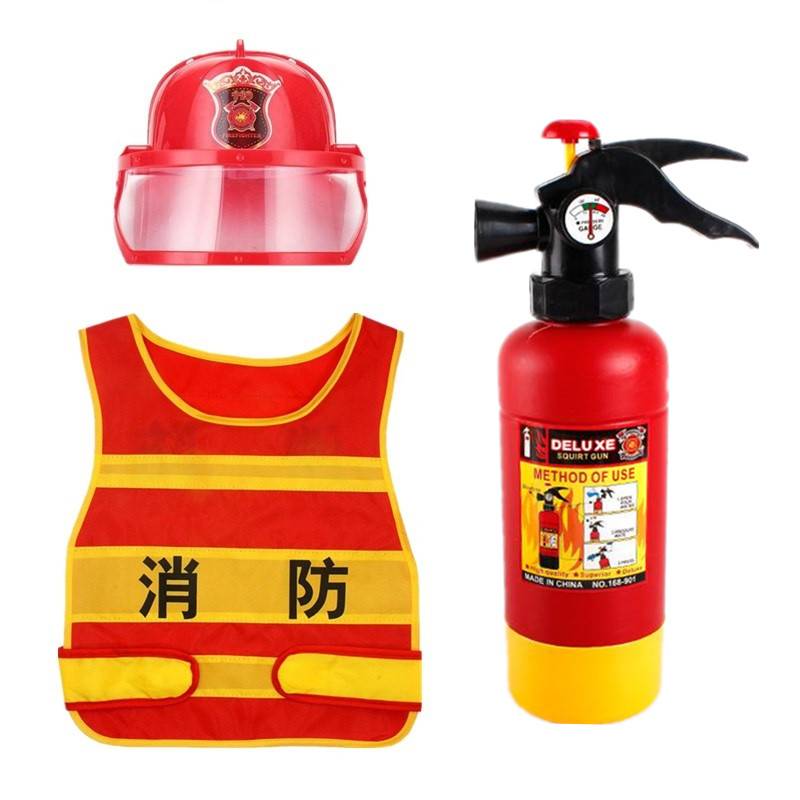 Fire hat+fire extinguisher+vest