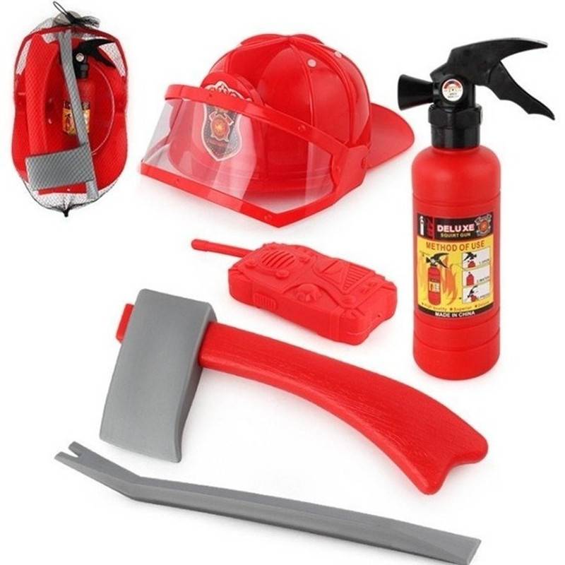 Fire hat+small fire extinguisher+tool
