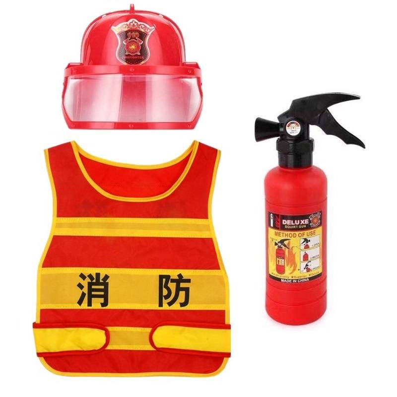 Fire hat+small fire extinguisher+vest