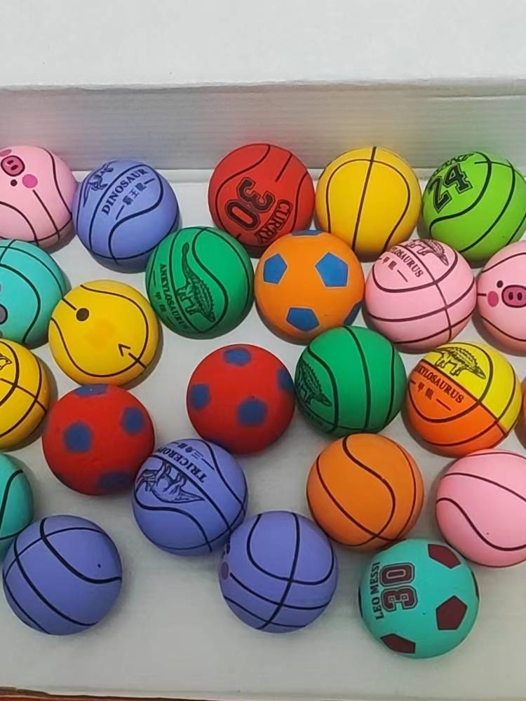 Barrel Cartoon No. 45 solid rubber high elastic ball player grabbed the ball Gacha machine jumping small ball dinosaur digital ball