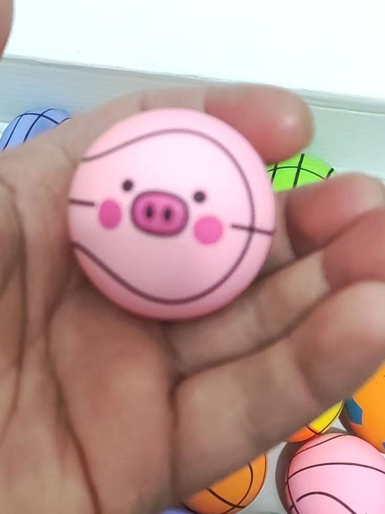Barrel Cartoon No. 45 solid rubber high elastic ball player grabbed the ball Gacha machine jumping small ball dinosaur digital ball