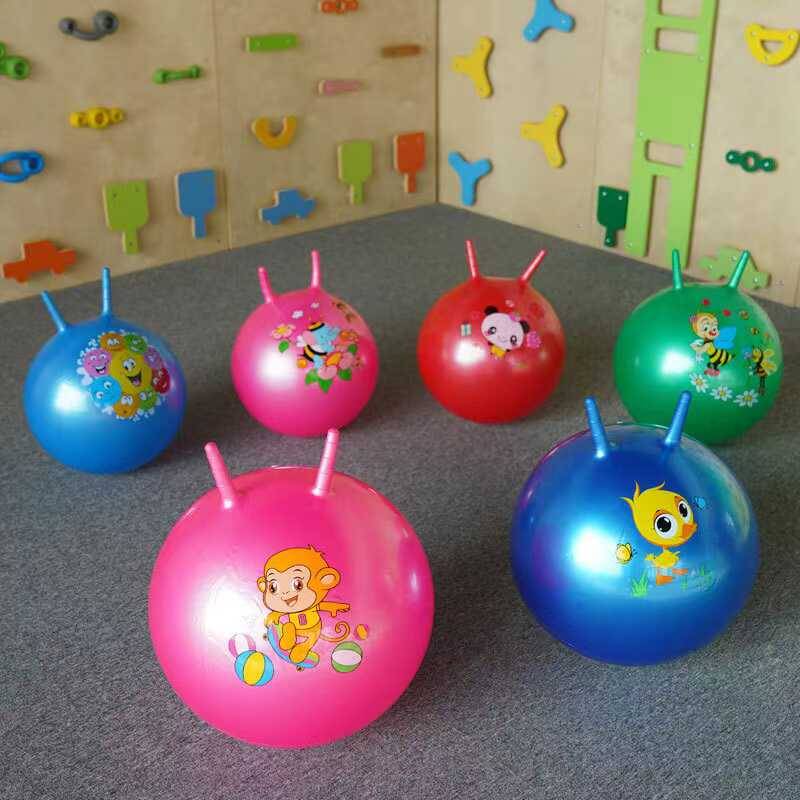 Large handle ball inflatable Furniture children's jumping ball -jumping kindergarten feel training toys gifts net red swing stall